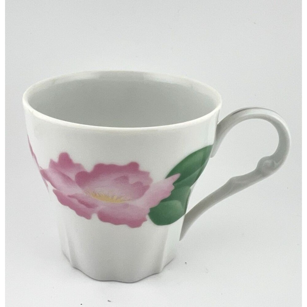 Vtg RARE Arita Impressions Iris Japan Tea Coffee Cup Pink Camellia